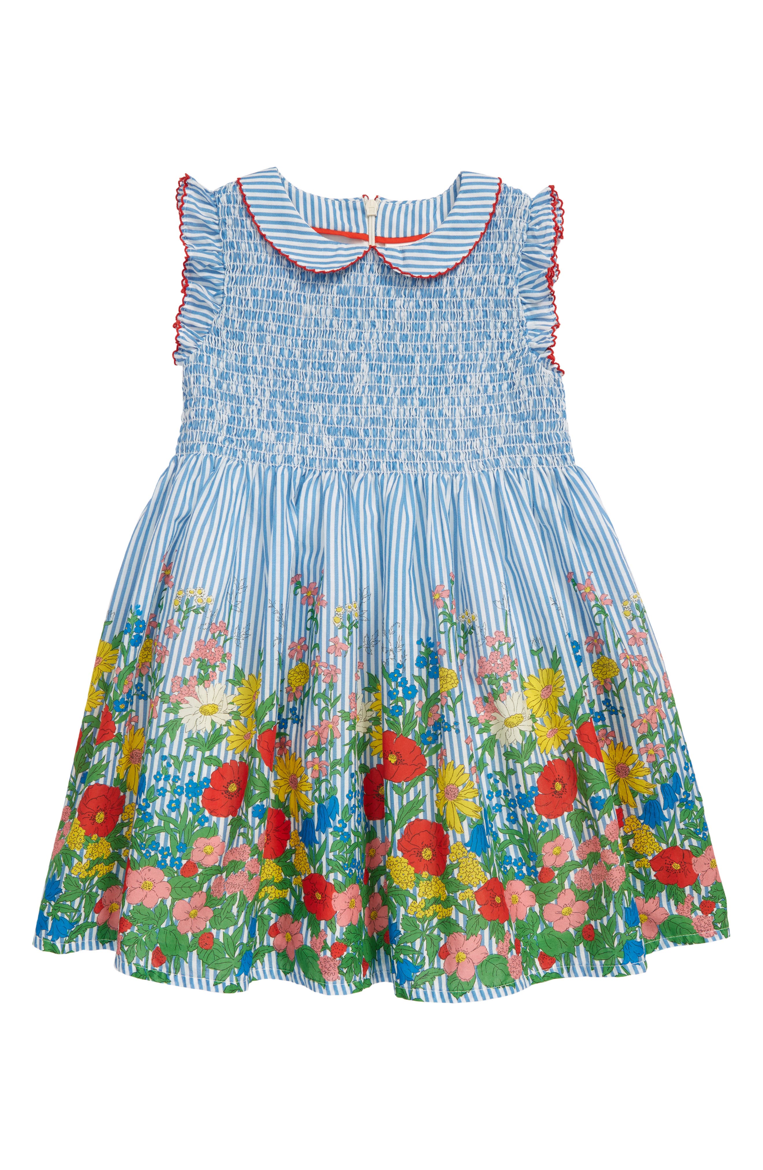Mini Boden Kids' Floral Smocked Dress ...